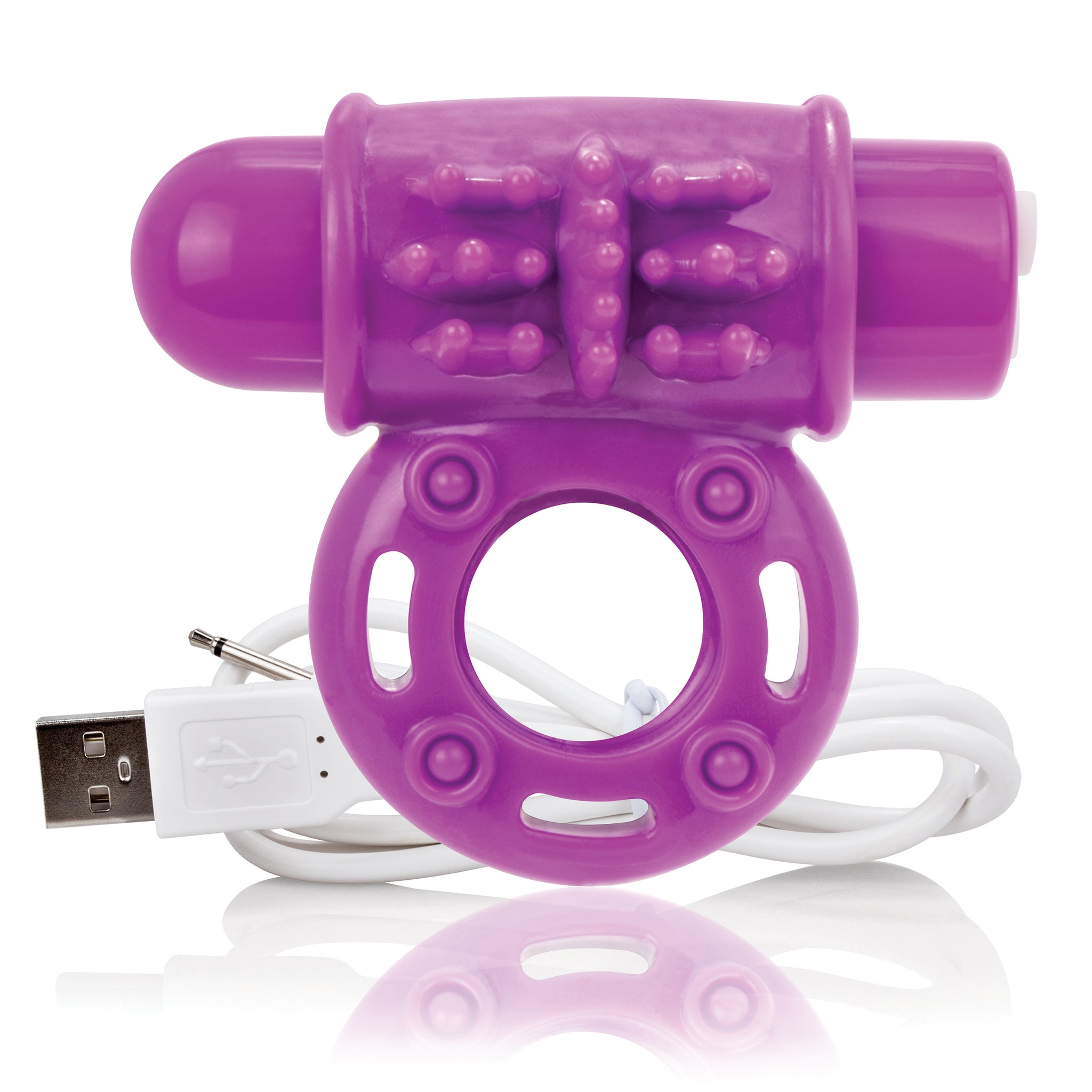 O Wow Ring Rechargeable Vibrating Cock Ring with 10 Vibration Functions SEBS Material Purple > Cock Ring > Vibrating