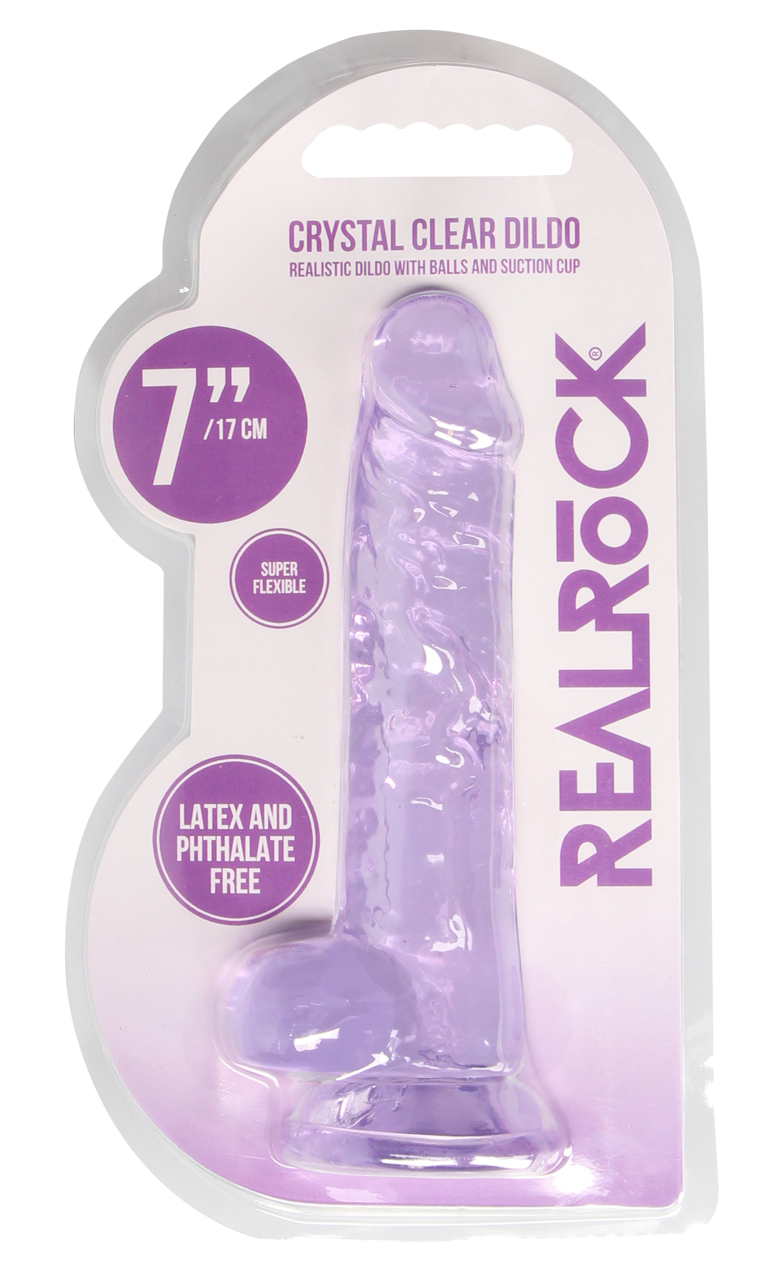 Realrock 7 Inch Realistic Dildo With Balls – Suction Cup 17.8 cm Dildo Purple > Dildos > Realistic Dildos