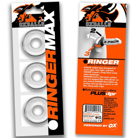Oxballs Ringer Max 3 Pack Clear Clear COCK RING Set
