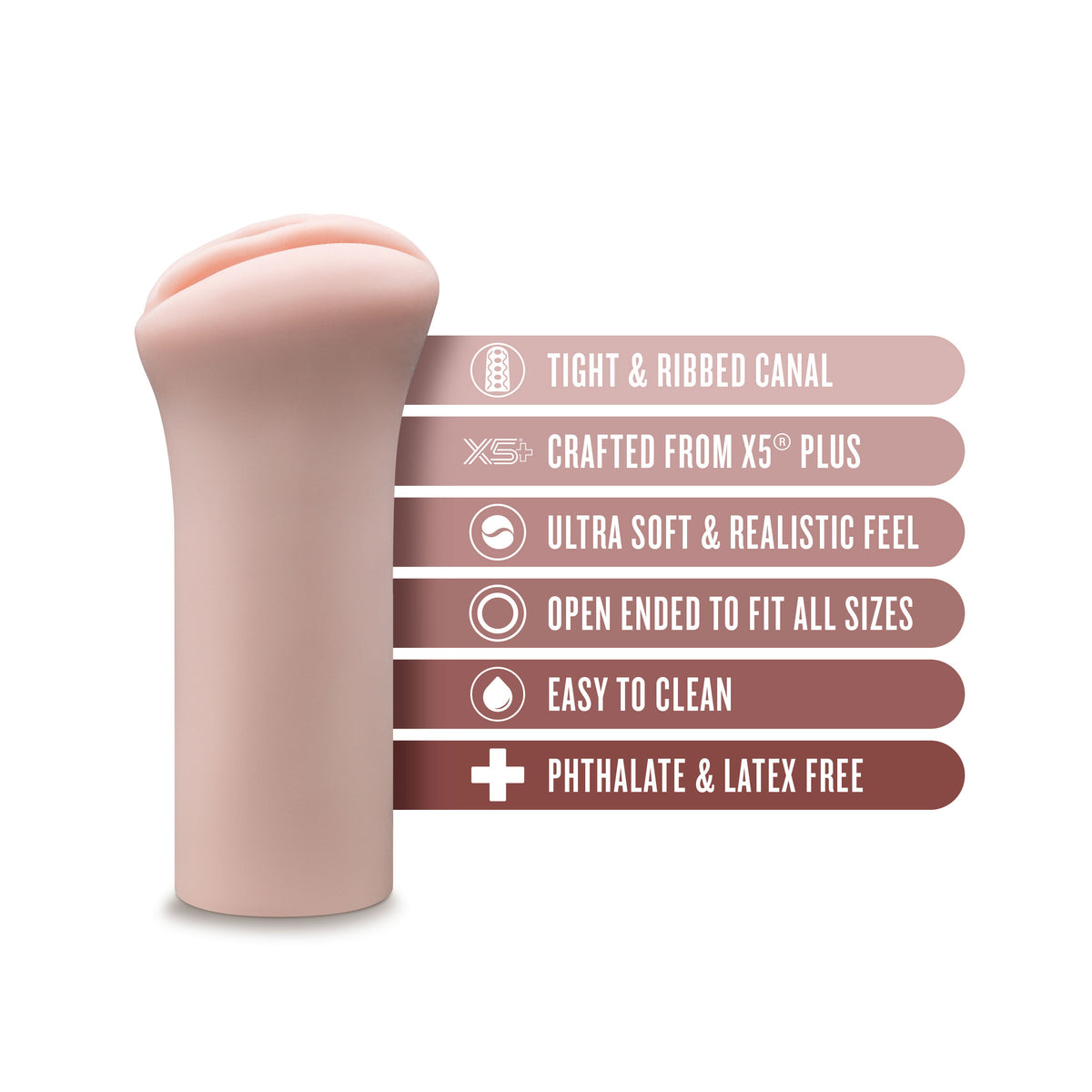 Ashlynn Beige Male Stroker Made with Ultra-Soft X5 Plus Material > Sex Toys For Men > Masturbators > Manual