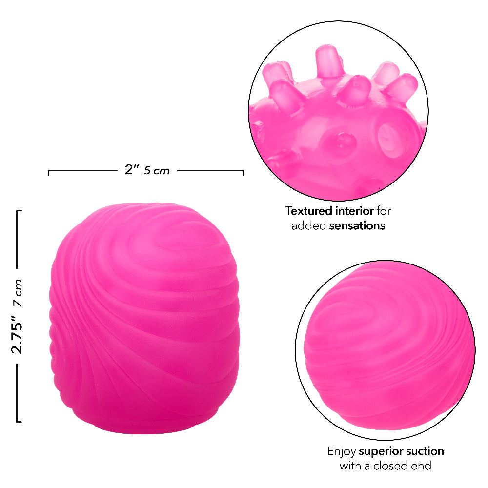 Pop Sock Textured Pink Soft Tight Stretchy Reversible Masturbator with Dual Sensations and Suction Closure > Sex Toys For Men > Masturbators Cup