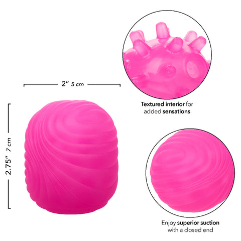 Pop Sock Textured Pink Soft Tight Stretchy Reversible Masturbator with Dual Sensations and Suction Closure > Sex Toys For Men > Masturbators Cup