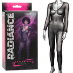 Radiance Crotchless Full Body Suit Black Mesh with Rhinestones, One Size > Clothes > Bodies and Playsuits