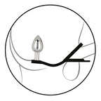 Star Fucker Mini Plug Black Silicone Dual Enhancer with Metal Probe and Sparkling Gem Base > Anal Range > Prostate Plugs