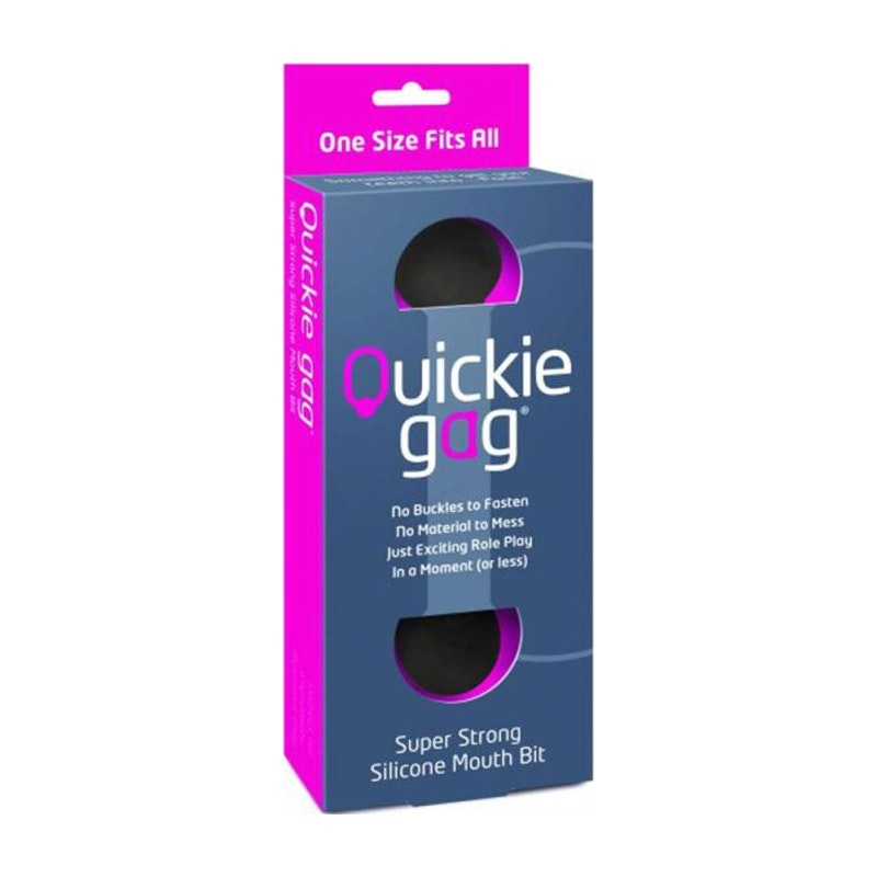 Quickie Gag Mouth Bit Black Silicone One Size Fits Most Default Title Gags