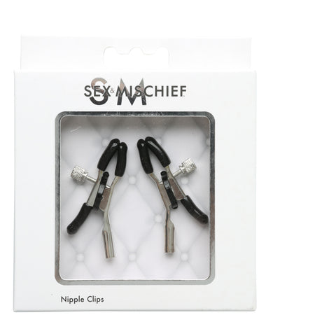 Sex and Mischief Nipple Clips with Adjustable Features and Rubber-Tipped Comfort Nipple Stimulators