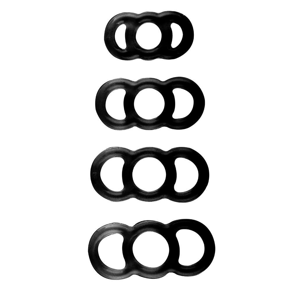 LuvPump ComFit Silicone Ring Set – Stretchy Durable Body-Safe Silicone Rings for Men Black > Cock Ring > Sets Main image