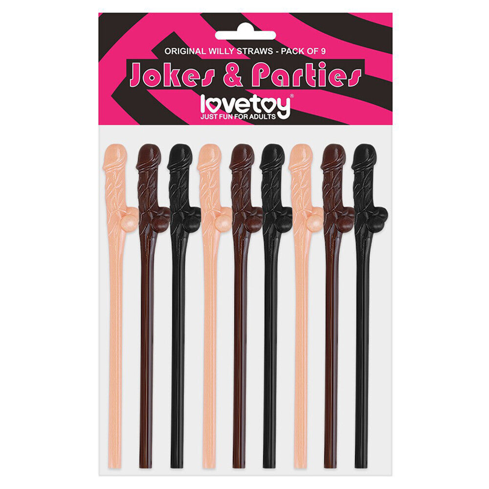 Lovetoy Pack of 9 Willy Straws – Drinking Straws Set > Novelties > Party Supplies
