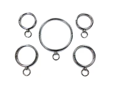 Rouge Stainless Steel 5 Piece Set with Ankle Rings, Wrist Rings, and Collar Includes Allen Key Default Title Restraints