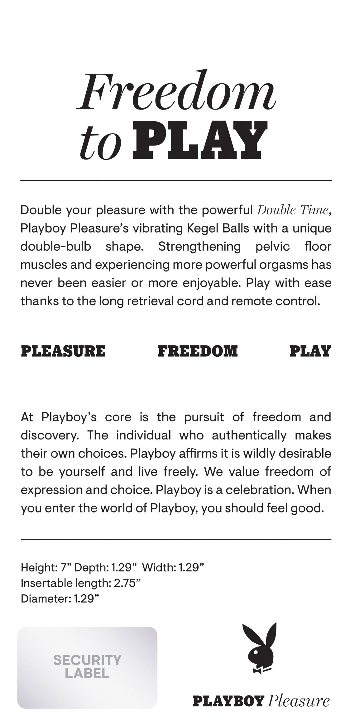 Playboy Pleasure DOUBLE TIME Kegel Balls 17.8cm Length Purple > Sex Toys For Ladies > Kegel Exercise