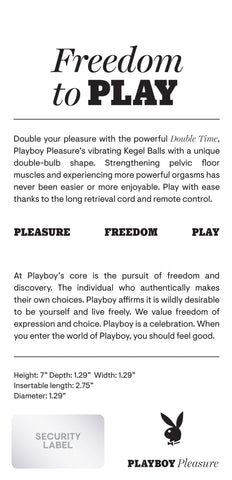 Playboy Pleasure DOUBLE TIME Kegel Balls 17.8cm Length > Sex Toys For Ladies > Kegel Exercise