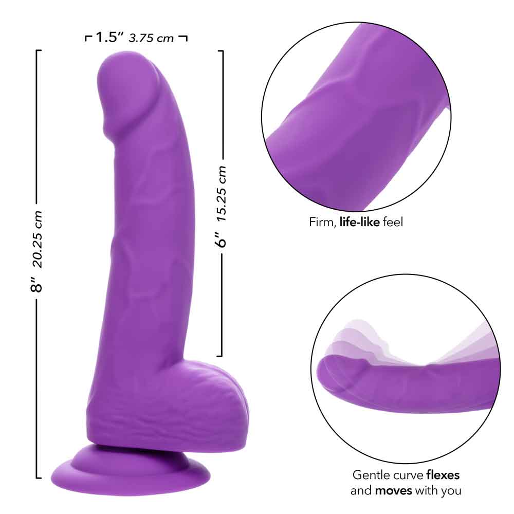 Neon Silicone Studs 6 Inch 15.25 cm Purple Silicone Dildo with Suction Cup Base DONGS
