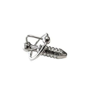 Rouge Stainless Steel Beaded Urethral Probe and Cockring 50mm Total Length, 40mm Insertable, 25mm Diameter Cock Ring, 10mm Thickness Default Title Sounding Rods