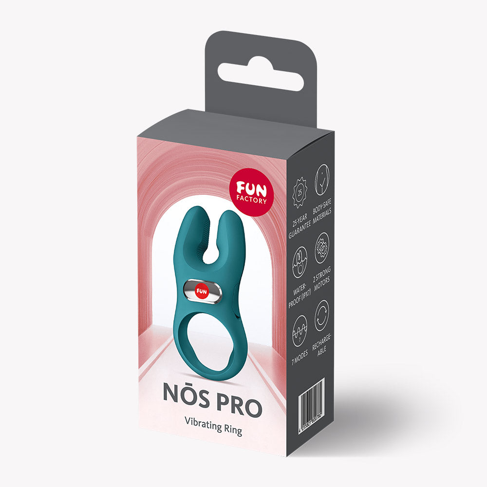 Fun Factory NOS Classic – USB-C Rechargeable Vibrating Cock Ring Green > Cock Ring > Vibrating