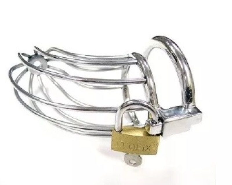 Rouge Chastity Cock Cage – Stainless Steel 115mm Length with Padlock Default Title > Bondage Gear > Male Chastity