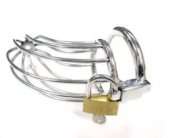 Rouge Stainless Steel Male Chastity Cage With Padlock Default Title > Bondage Gear > Male Chastity