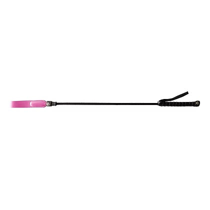 Rouge Pink Long Riding Crop with Slim Leather Tip 24 Inch Default Title Whips & Paddles
