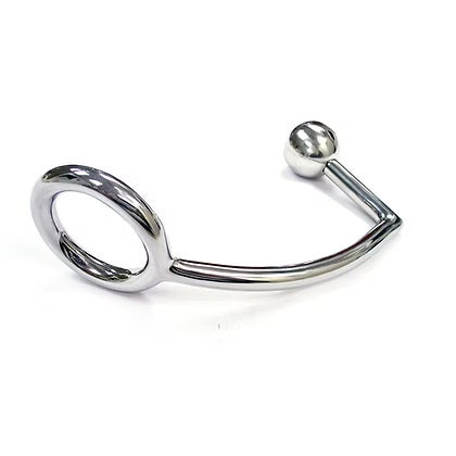 Rouge Stainless Steel Cock Ring With Ergonomic Anal Probe Silver > Bondage Gear > Medical Instruments