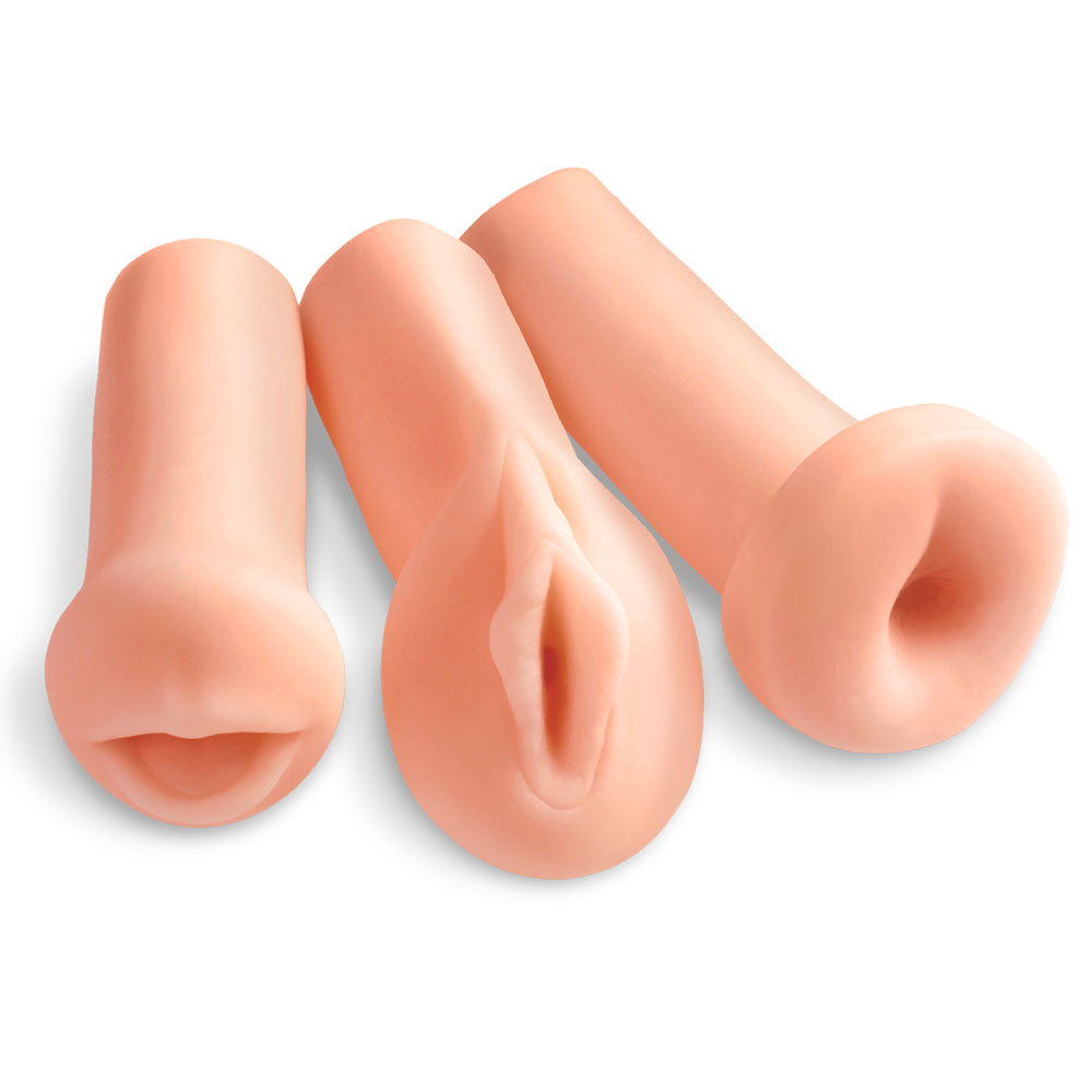 Pipedream Extreme Toyz All 3 Holes Masturbators Beige Kits