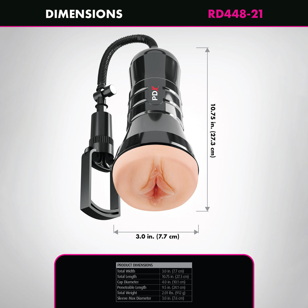 PDX Wet Pussies Super Sucker XXL – Suction Pump Vagina Stroker > Sex Toys For Men > Masturbators Manual