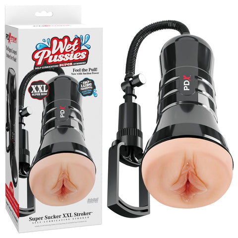 PDX Wet Pussies Super Sucker XXL – Suction Pump Vagina Stroker Flesh > Sex Toys For Men > Masturbators Manual