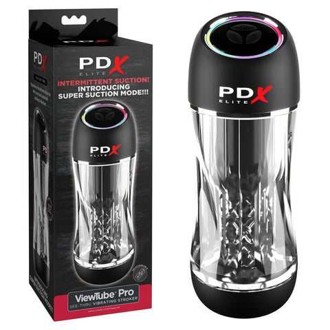 PDX Elite ViewTube Pro Suction Stroker Male Masturbation Toy Clear Strokers - Auto