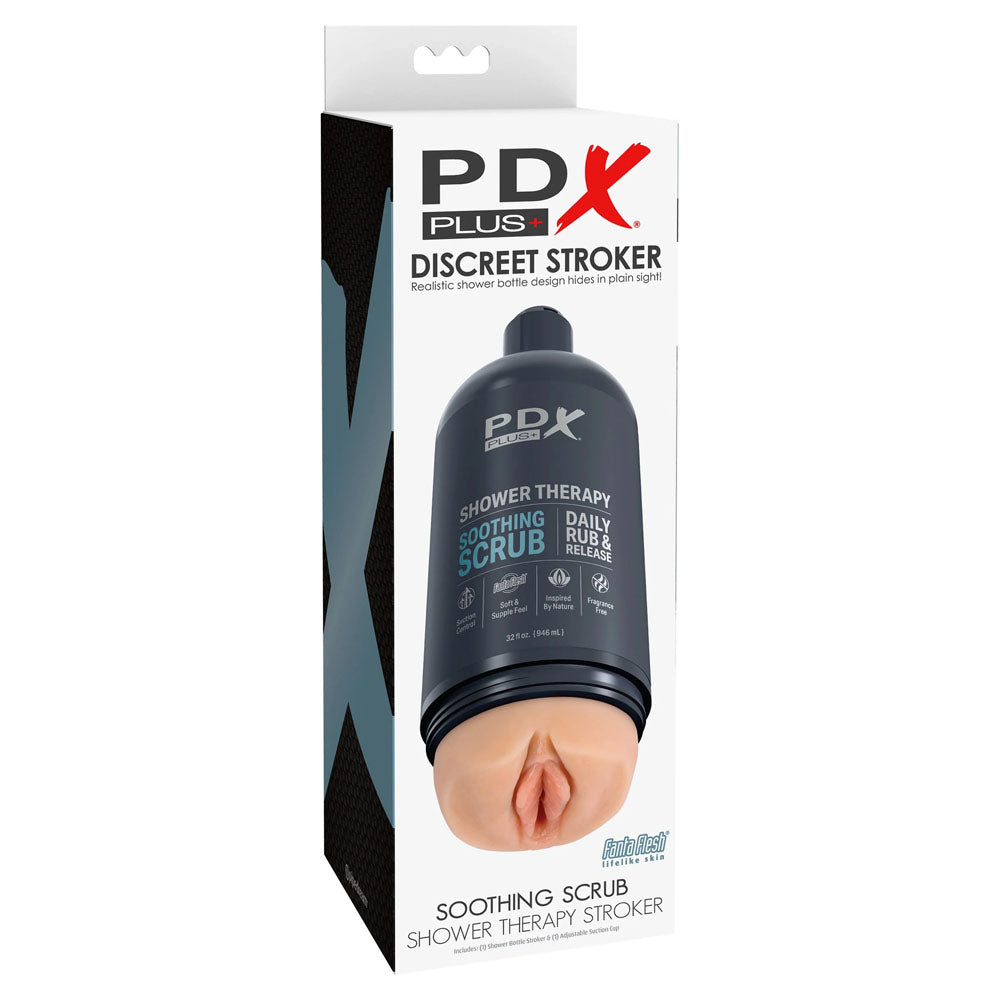 PDX Discreet Shower Soothing Scrub Shampoo Bottle Edition – Soft PVC Masturbator > Sex Toys For Men > Masturbators > Manual
