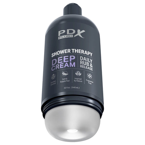 Pdx Plus Shower Therapy Deep Cream Discreet Stroker > Sex Toys For Men > Masturbators > Vibrating