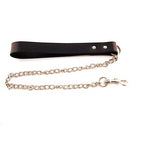 Rouge Leather Dog Lead (Black) – 11 Inch Leather Lead with Chain Default Title > Bondage Gear > Collars & Leashes