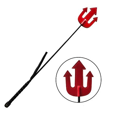 Rouge Leather Devil's Riding Crop in Red Default Title Whips & Paddles