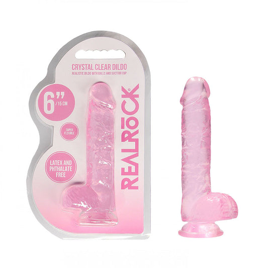 REALROCK 6'' Realistic Dildo With Balls - 15.2 cm Dong Pink DONGS