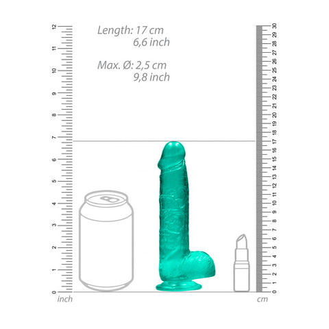 REALROCK Crystal Clear Turquoise – Realistic Suction Dildo DONGS