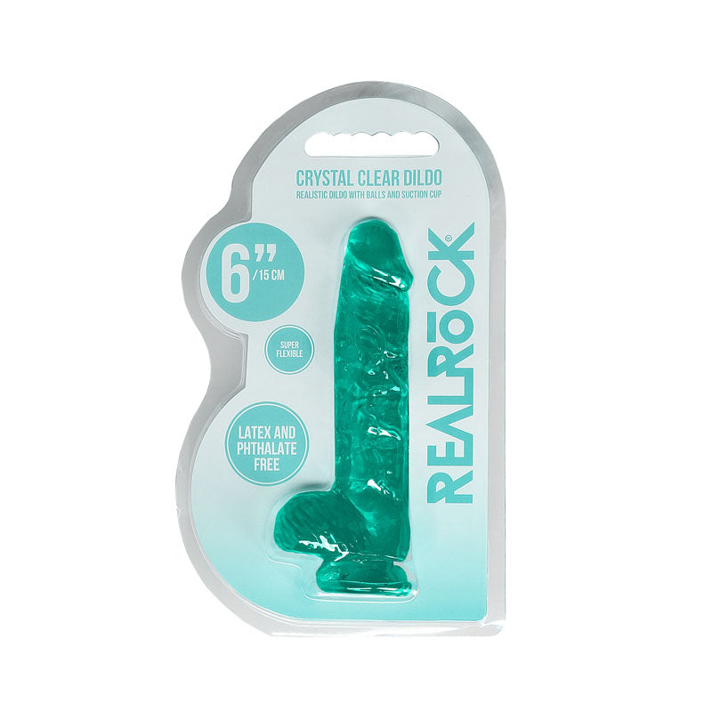 REALROCK Crystal Clear Turquoise – Realistic Suction Dildo DONGS