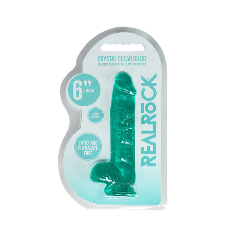 REALROCK Crystal Clear Turquoise – Realistic Suction Dildo DONGS