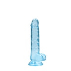 RealRock Crystal Clear 7 Inch Phthalate-Free TPE Realistic Dildo with Balls Blue > Dildos > Realistic Dildos
