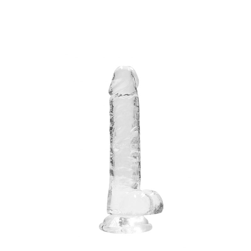 RealRock Crystal Clear 7 Inch Phthalate-Free TPE Realistic Dildo with Balls Secondary image