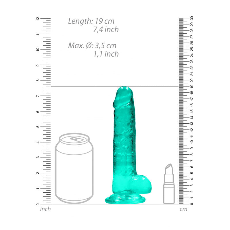 REALROCK Crystal Clear 7 Inch Realistic Dildo with Balls – Body-Safe Dildo > Dildos > Realistic Dildos