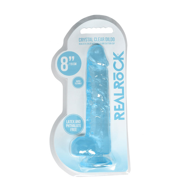REALROCK 8'' Realistic Dildo With Balls - 20.3 cm Dong in Blue > Dildos > Realistic Dildos