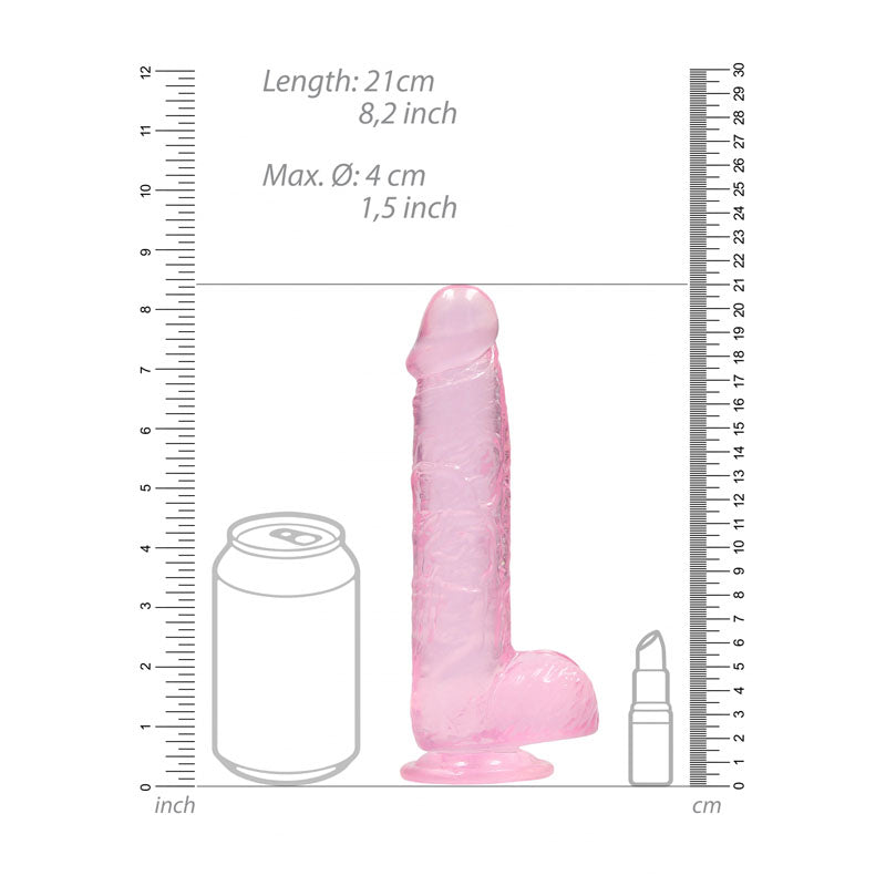 Realrock 8 Inch Realistic Dildo With Balls and Suction Cup DONGS