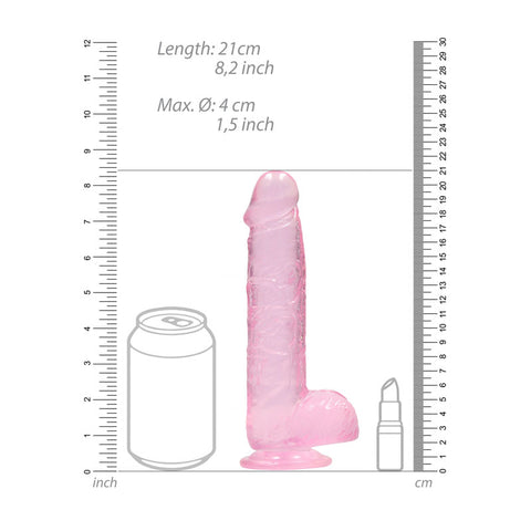 Realrock 8 Inch Realistic Dildo With Balls and Suction Cup DONGS