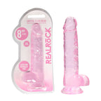 RealRock Crystal Clear Dildo with Balls 8 Inch