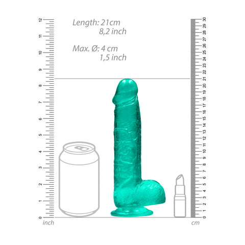 REALROCK Crystal Clear (Turquoise) – Rechargeable Realistic Dildo DONGS