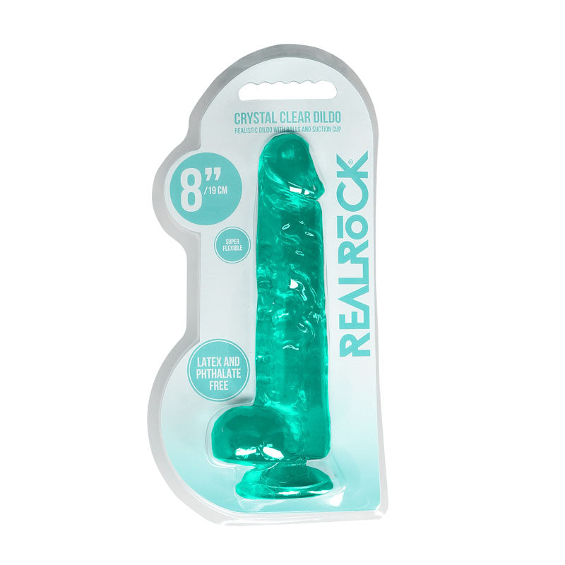 REALROCK Crystal Clear 8 Inch Realistic Dildo with Balls – Skin Safe Rubber Dildo > Dildos > Realistic Dildos