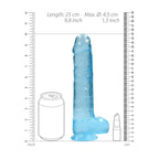 RealRock Crystal Clear Dildo with Balls 9 Inch