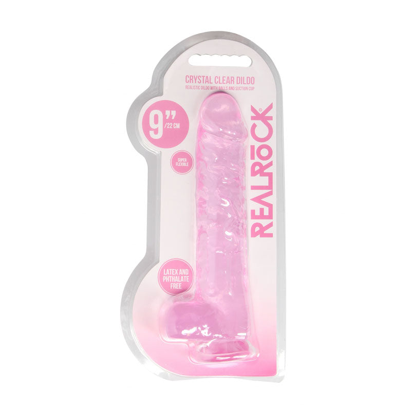 RealRock Crystal Clear 9 Inch Realistic Dildo Phthalate-Free TPE with Balls > Dildos > Realistic Dildos