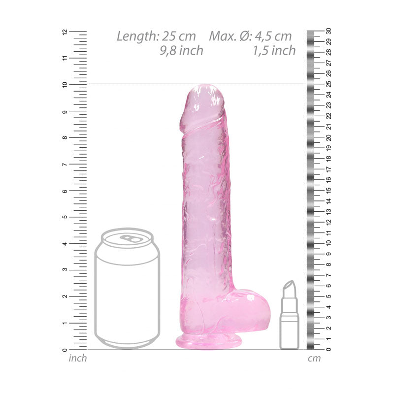 RealRock Crystal Clear 9 Inch Realistic Dildo Phthalate-Free TPE with Balls > Dildos > Realistic Dildos