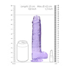 RealRock Crystal Clear 9 Inch Realistic Dildo with Balls Suction Cup – Body Safe TPE Dildo > Dildos > Realistic Dildos