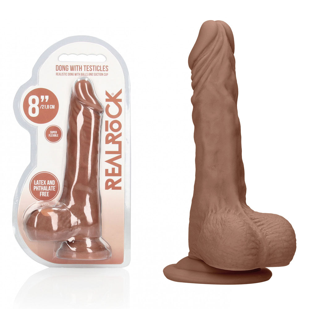 RealRock 8 Inch Realistic Dong with Balls – Phthalate-Free Dong Tan > Dildos > Realistic Dildos