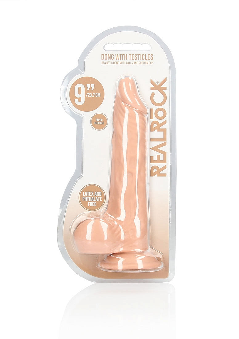 RealRock Realistic Dildo With Balls 9 Inch 23 Cm Flesh Color Default Title Dongs Realistic