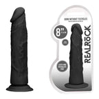 RealRock 8 Inch Realistic Phthalate-Free Skin TPE Dildo 18.9 cm Insertable Length Black > Dildos > Realistic Dildos